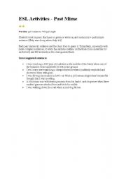 English worksheet: Past mime