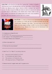 English Worksheet: Reading - Linkin Park (past)