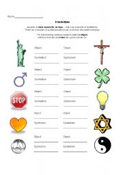 English worksheet: Symbolism WS