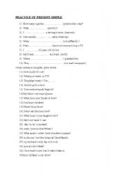 English Worksheet: Practice of Present Simple