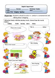 English Worksheet: shopping 