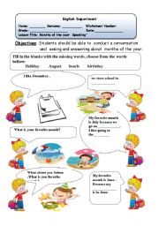 English Worksheet: months