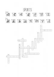 English Worksheet: Sports Crossword