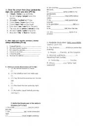 English Worksheet: past  tense workheet(7th class)