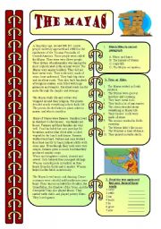English Worksheet: Reading - The Mayas
