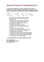 English Worksheet: Adjectives of personality