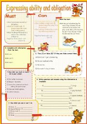 English Worksheet: Must / Can
