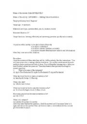 English Worksheet: listenng activity