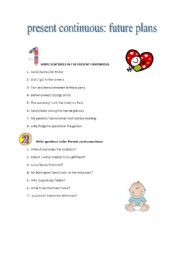 English Worksheet: Present Continuous for future arrangements