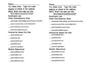 English Worksheet: Websites for Kids