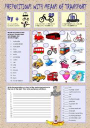 English Worksheet: PREPOSITIONS WITH MEANS OF TRANSPORT