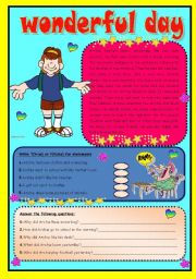 English Worksheet: Wonderful day