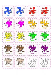 English Worksheet: Memory game - Colors