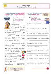 English Worksheet: Reviewing Basic Grammar Points series (8)  -  Present Simple and Present continuous (all forms)