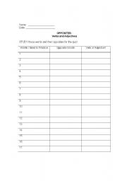 English Worksheet: Opposites for low-level English Language learners