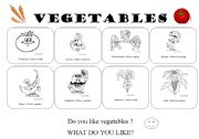 English Worksheet: COLOR THE VEGETABLES