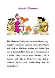 English Worksheet: Flintstones Family