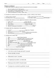 English worksheet: grammar