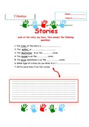 English worksheet: stories