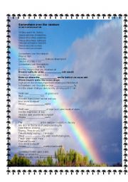 English Worksheet: Somewhere over the rainbow