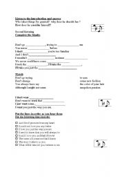 English Worksheet: JUST THE  WAY  YOU  ARE  -BARRY WHITE