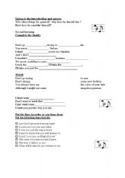 English worksheet: JUST THE  WAY  YOU  ARE  -BARRY WHITE