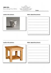 English worksheet: describing free-write