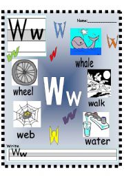 Ww - Xx Vocabulary poster and Writing practice