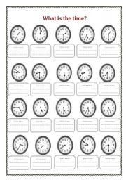 English Worksheet: what is the time?