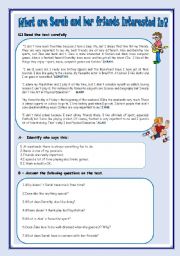 English Worksheet: test - likes and dislikes 