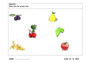 English Worksheet: Autumn Fruits