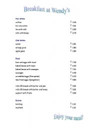 English Worksheet: Breakfast