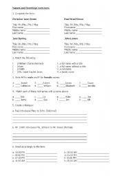 English Worksheet: Names and Titles