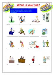 English Worksheet: WHAT IS YOUR JOB?