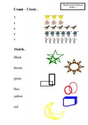 English worksheet: count for grade 1