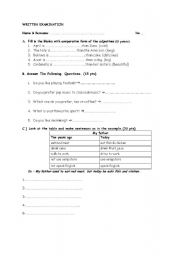 English worksheet: exam for elementaries