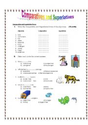 English Worksheet: Comparatives and Superlatives worksheet