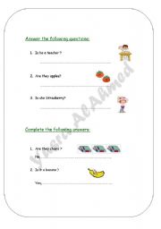 English Worksheet: yes & no questions