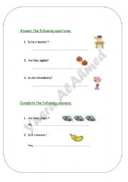 English worksheet: yes & no questions