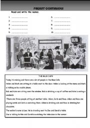English Worksheet: Finding People -Present Continuous