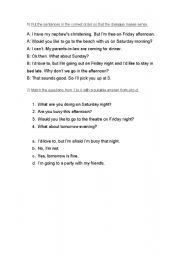 English worksheet: Asking out