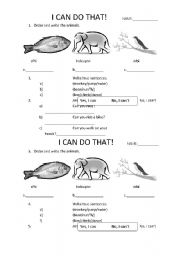 English Worksheet: i can do that