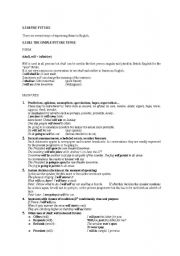 English Worksheet: Future grammar reference