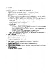 English worksheet: Ability /grammar reference/