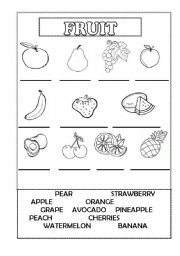 English Worksheet: FRUIT