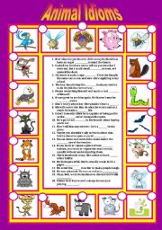 English Worksheet: Animal Idioms