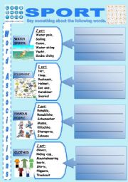 English Worksheet: ASSOCIATIONS  SPORT 5