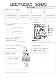 English Worksheet: English test - SET 1