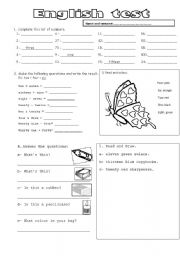 English Worksheet: English test - SET 2