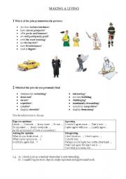 English worksheet: Making a living